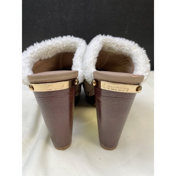 Juicy Couture Women's Tan Faux Fur Shoes/ Clogs Heels 4.5" Size 7 SKU 5496 - Picture 7 of 10